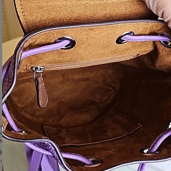 COACH CL408 Amelia Lilac Pebbled Leather Mini Backpack main image 6